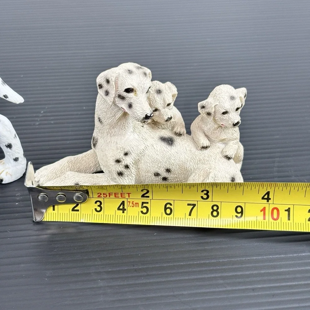 Dalmatian family figurine porcelain puppy dog firemen fireman sculpture Lot of 3